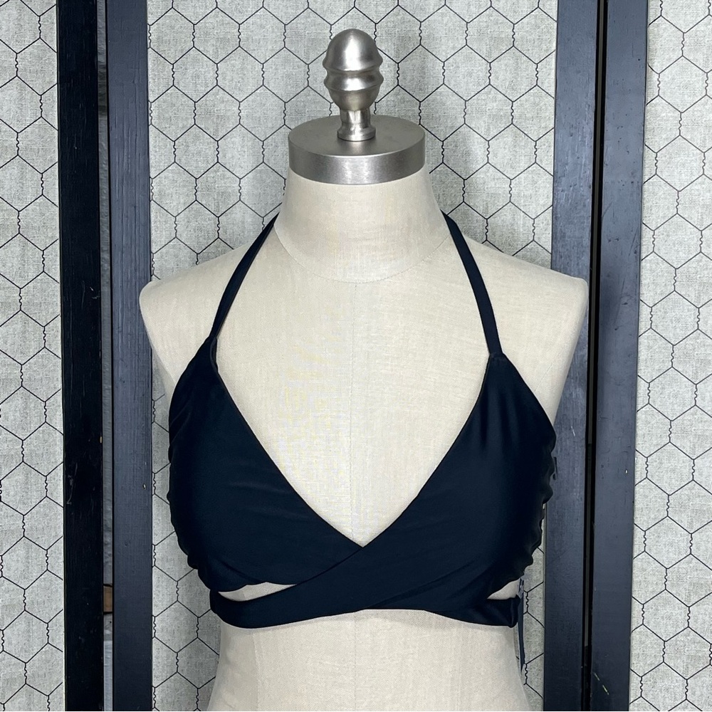 Hollister Swim Black Wrap  Bikini Top